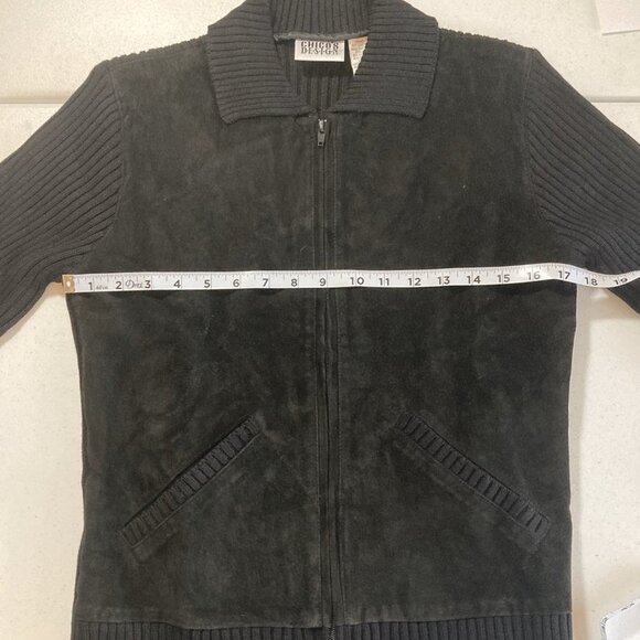 Chico's Design - Black Polyester and Leather Zippered Jacket - RN 79984 - Picture 2 of 10